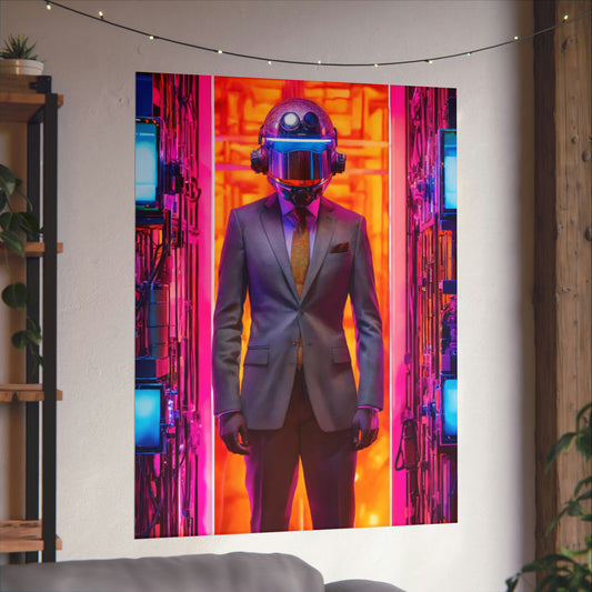 Cyber Punk Surrealism and Grey Academia Inspired Premium Matte Vertical Poster - Museum-Grade Artistic Display with Vaporwave Art