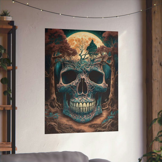 Gothic Enchantment: The Midnight Forest Skull Premium Poster